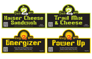 Fresh-2-Go/Energy-2Go School Snack Labels